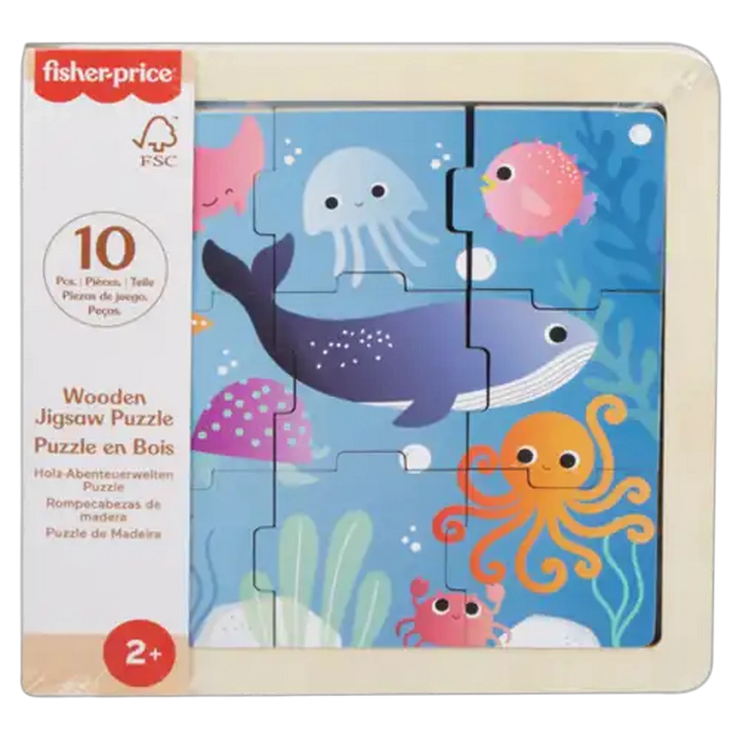 Image of Fisher-Price Wooden Jigsaw Puzzle 10-Pieces (Design May Vary)