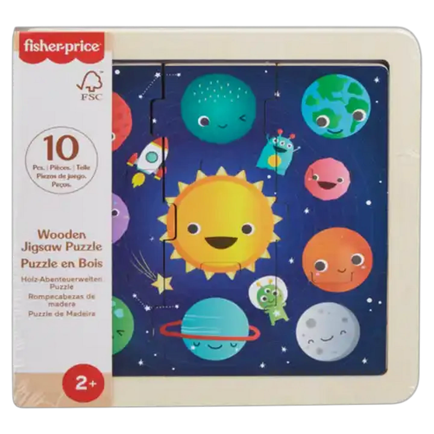 Image of Fisher-Price Wooden Jigsaw Puzzle 10-Pieces (Design May Vary)