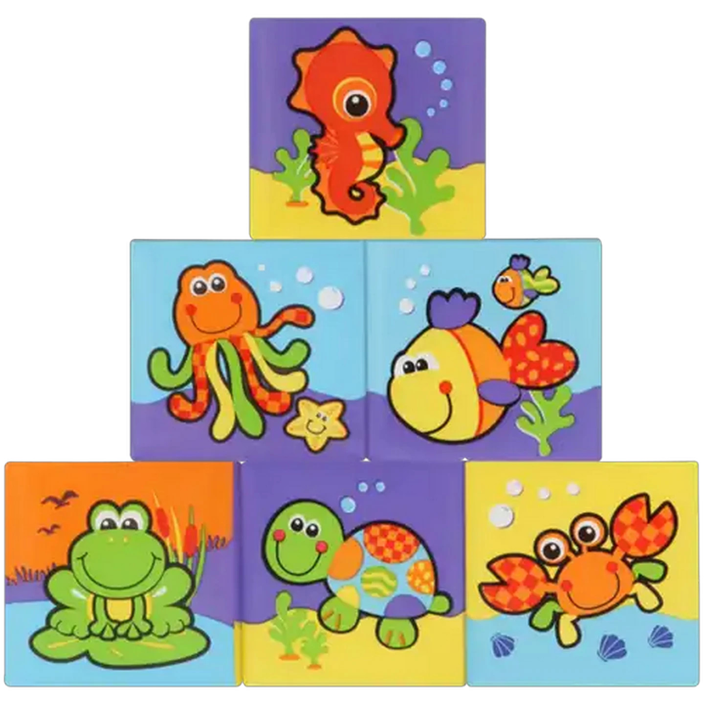 Image of Playgro Soft Bath Blocks 6-Pack (Colour May Vary)