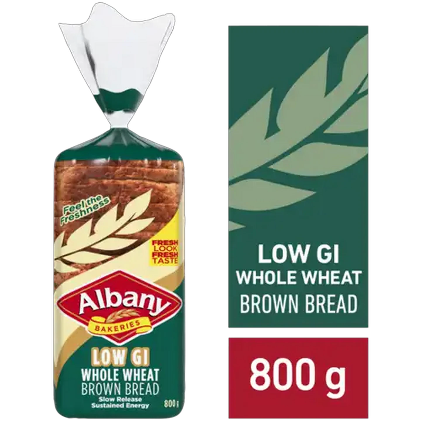 Image of Albany Low GI Wholewheat Brown Bread 800g