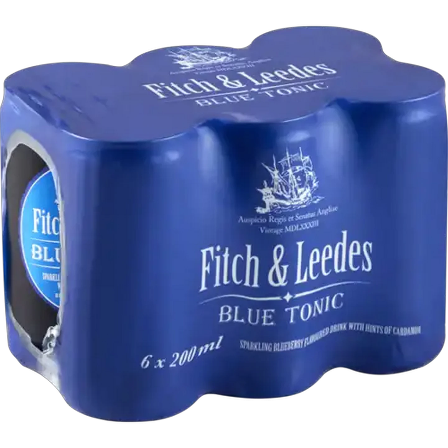 Image of Fitch & Leedes Blue Tonic Sparkling Flavoured Drink Cans 6 x 200ml