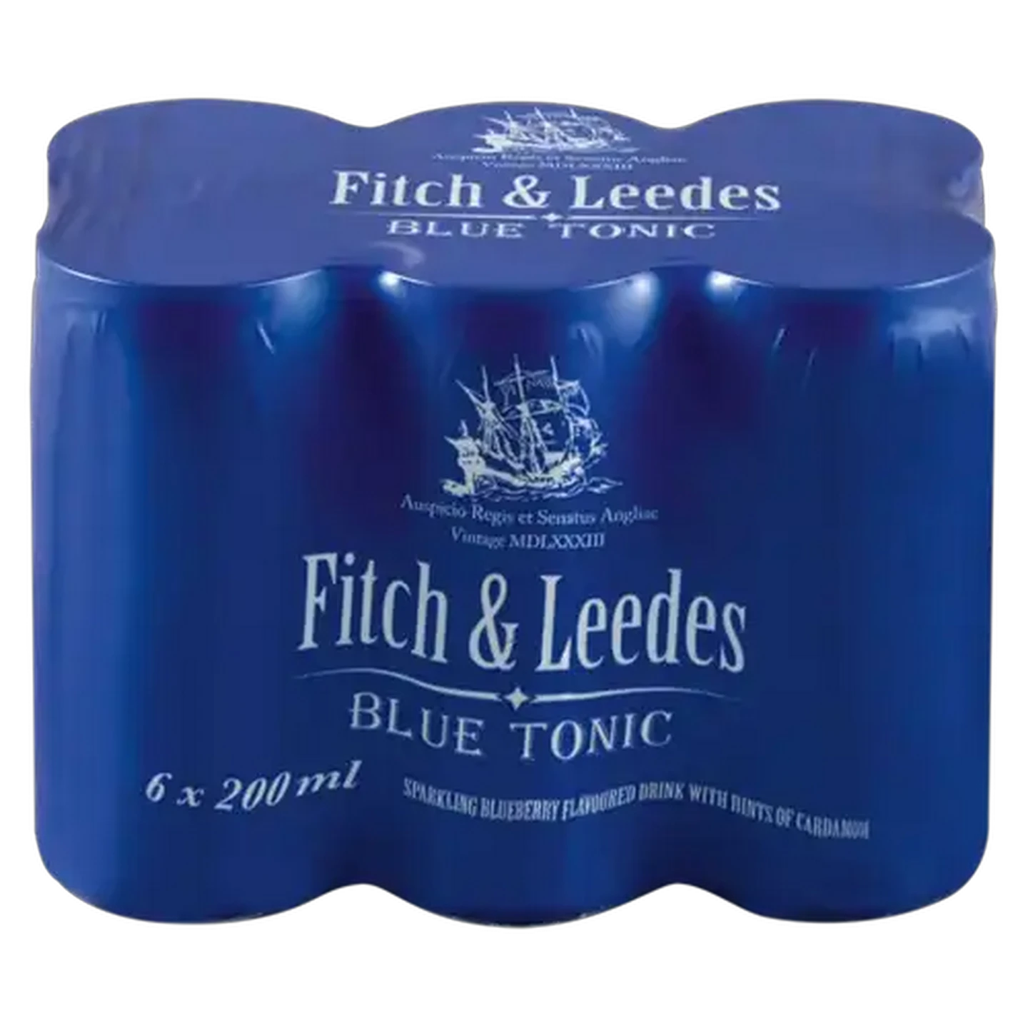 Image of Fitch & Leedes Blue Tonic Sparkling Flavoured Drink Cans 6 x 200ml