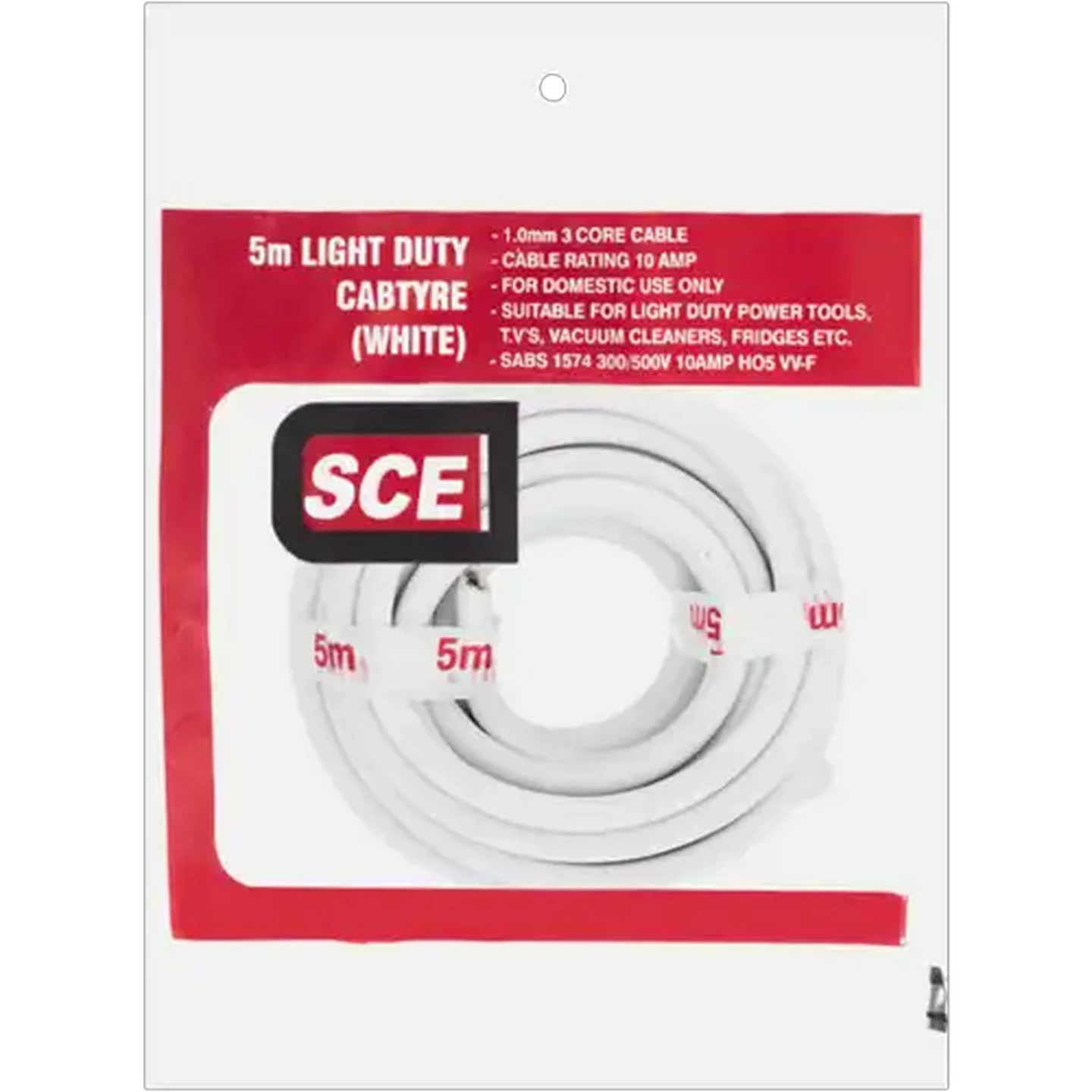 Image of SCE White Cabtyre 5m