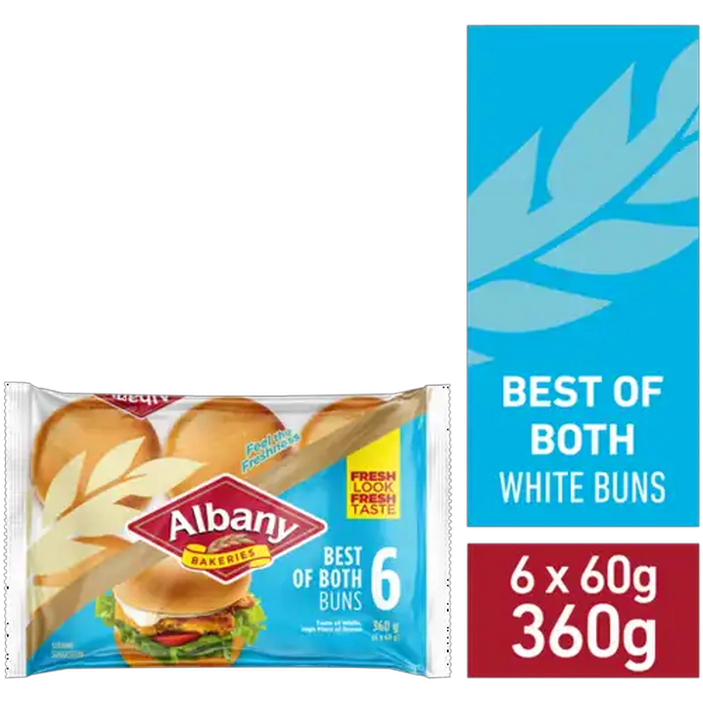 Image of Albany Superior Best of Both White Buns 6-Pack