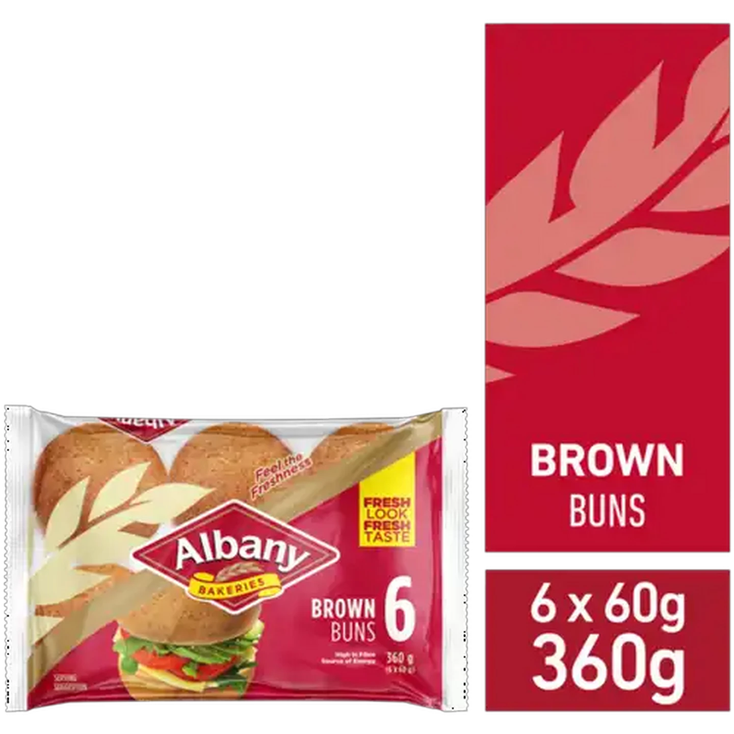 Image of Albany Superior Brown Buns 6-Pack