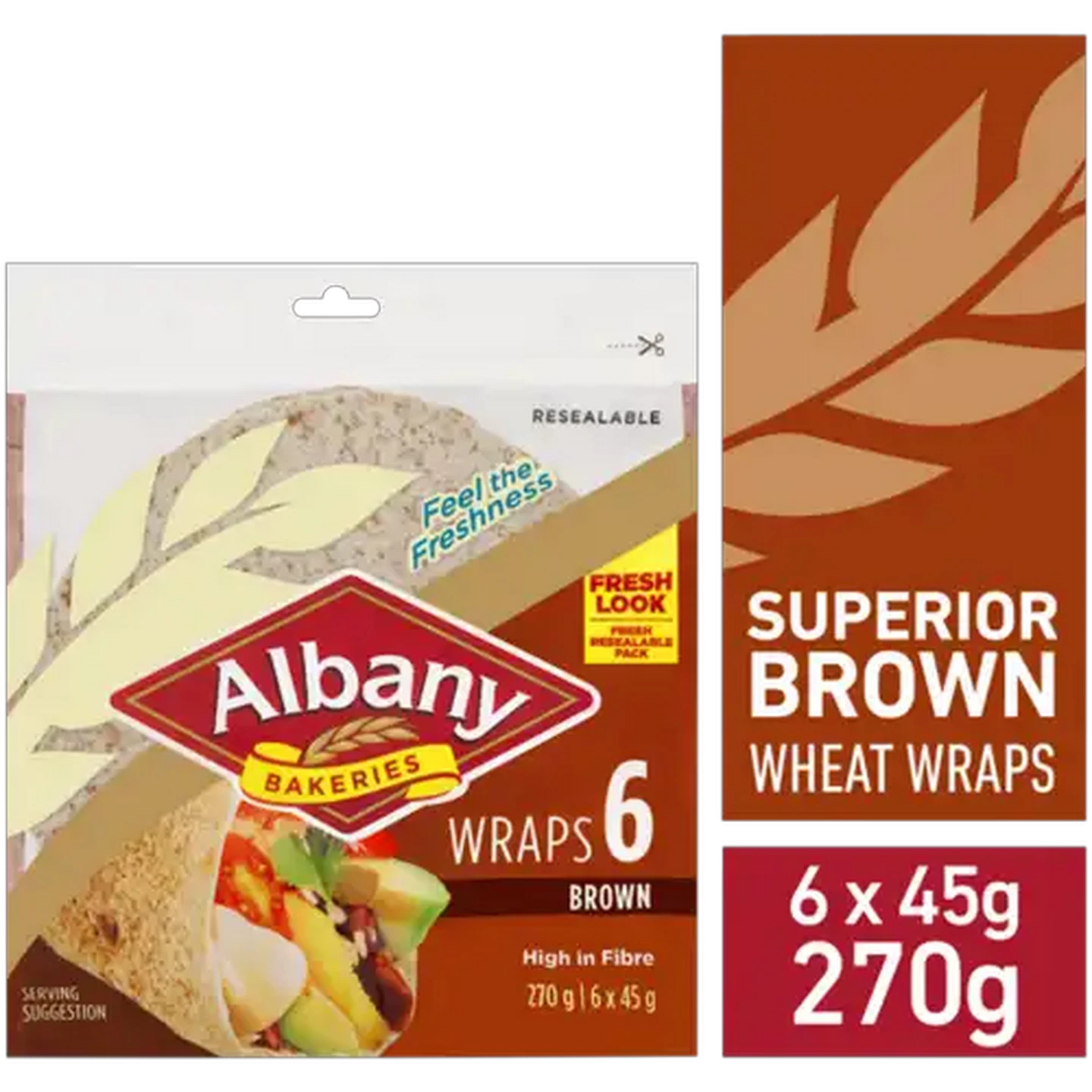 Image of Albany Brown Wraps 6-Pack