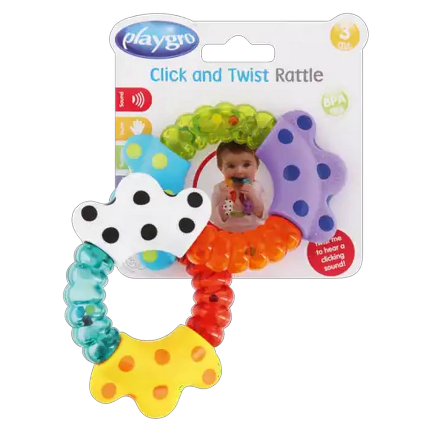 Image of Playgro Click & Twist Rattle 3 Months