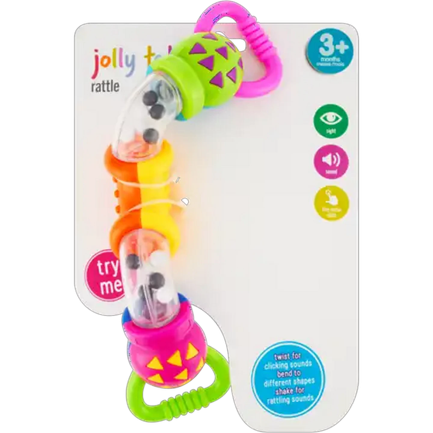 Image of Jolly Tots Rainbow Zig Zag Rattle