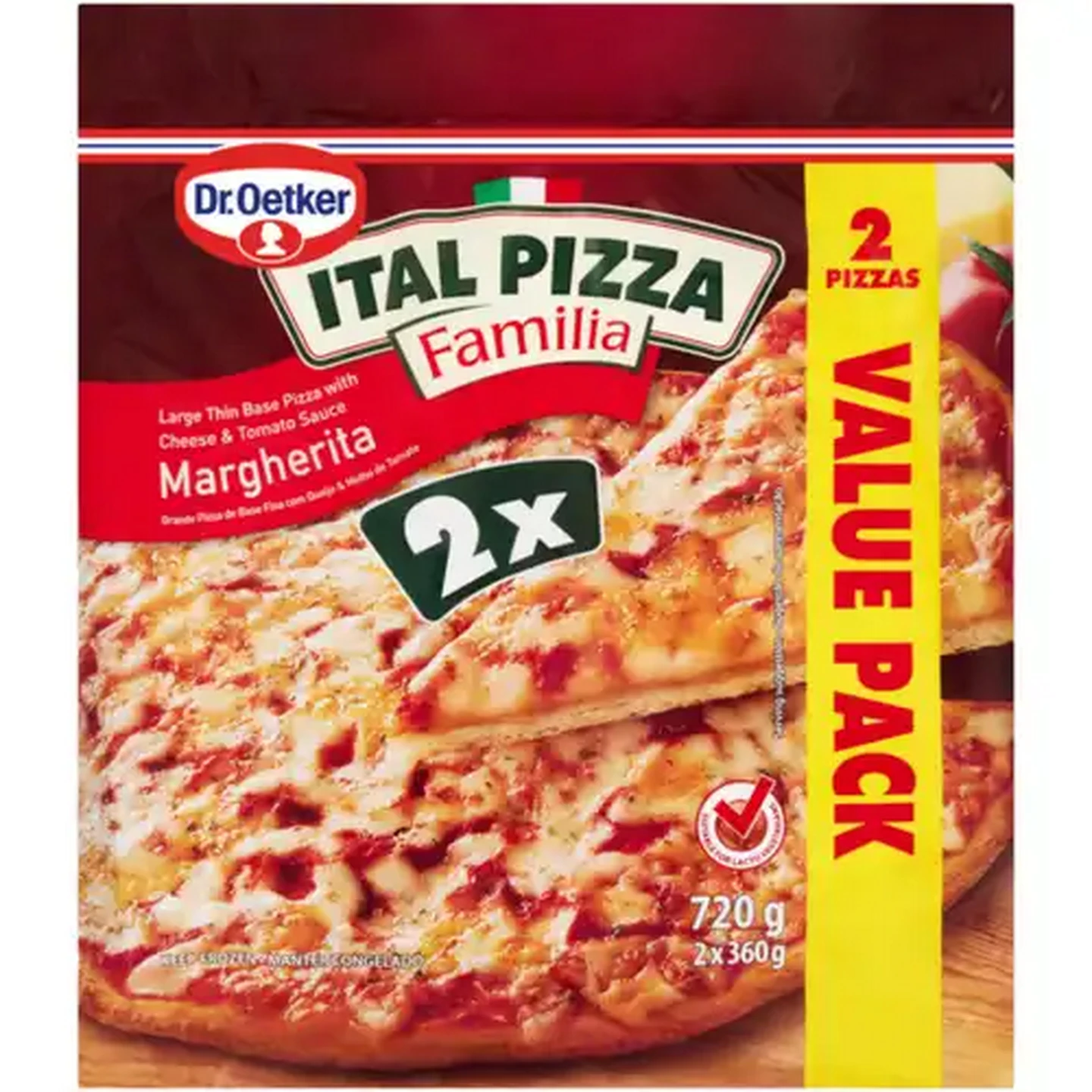 Image of Dr. Oetker Ital Pizza Familia Frozen Margherita Pizza 2 x 360g
