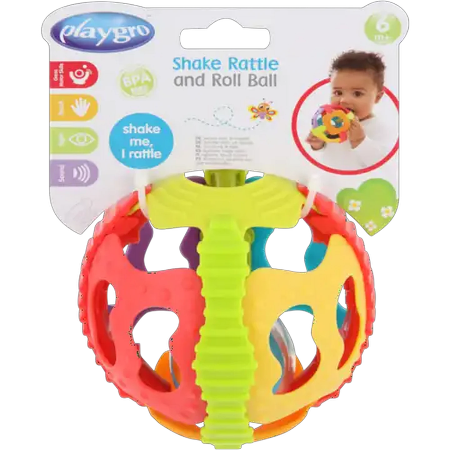 Image of Playgro Shake Rattle & Roll Ball 6 Months +