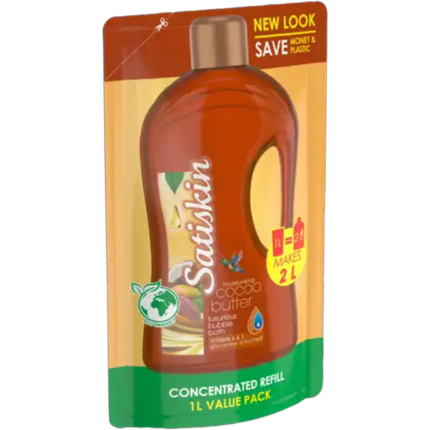 Image of Satiskin Moisturising Cocoa Butter Concentrated Bubble Bath Refill 1L