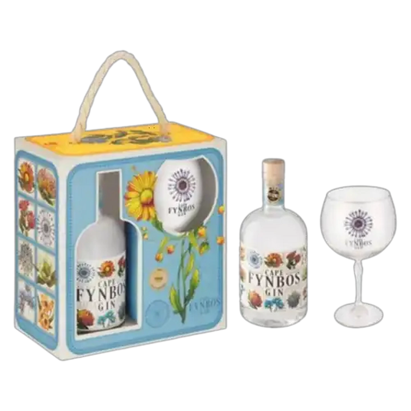 Image of Cape Fynbos Gin Citrus Flavoured Gin Bottle 500ml With Glass Gift Pack