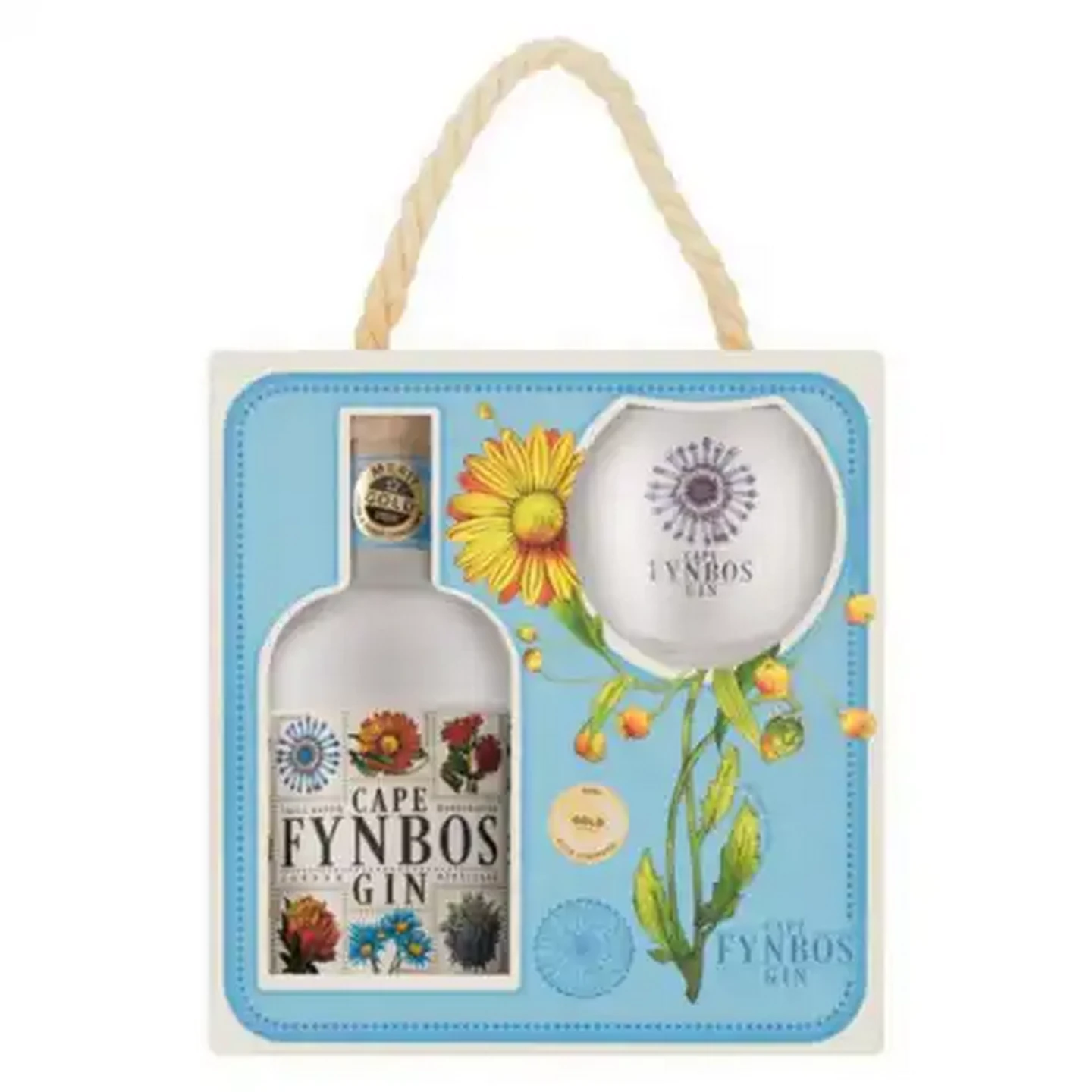 Image of Cape Fynbos Gin Citrus Flavoured Gin Bottle 500ml With Glass Gift Pack