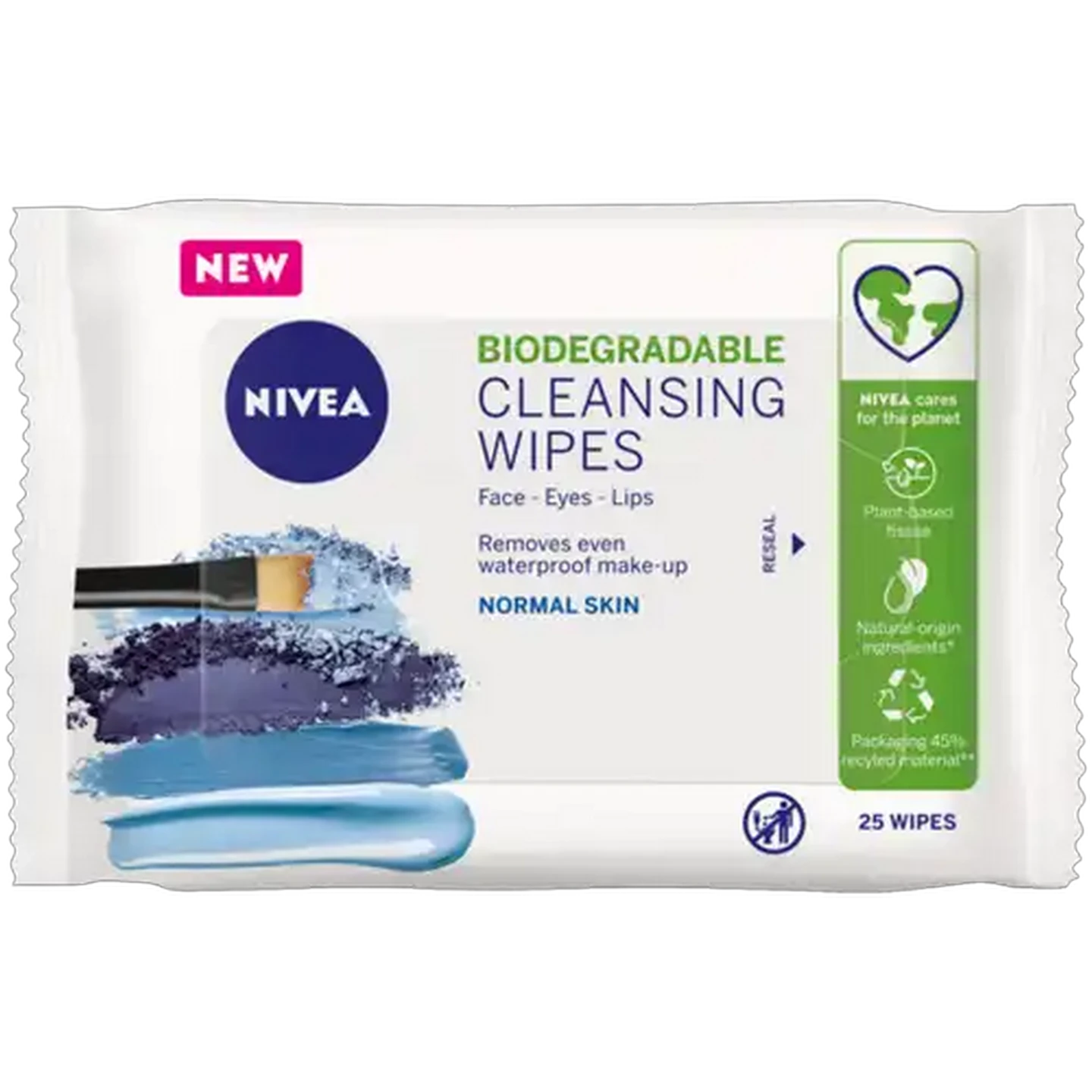 Image of NIVEA Biodegradable Normal Skin Cleansing Face Wipes 25 Pack