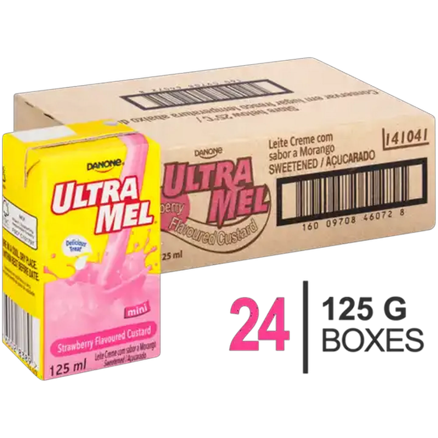 Image of Danone Ultra Mel Strawberry Flavoured Mini Custard 24 x 125ml