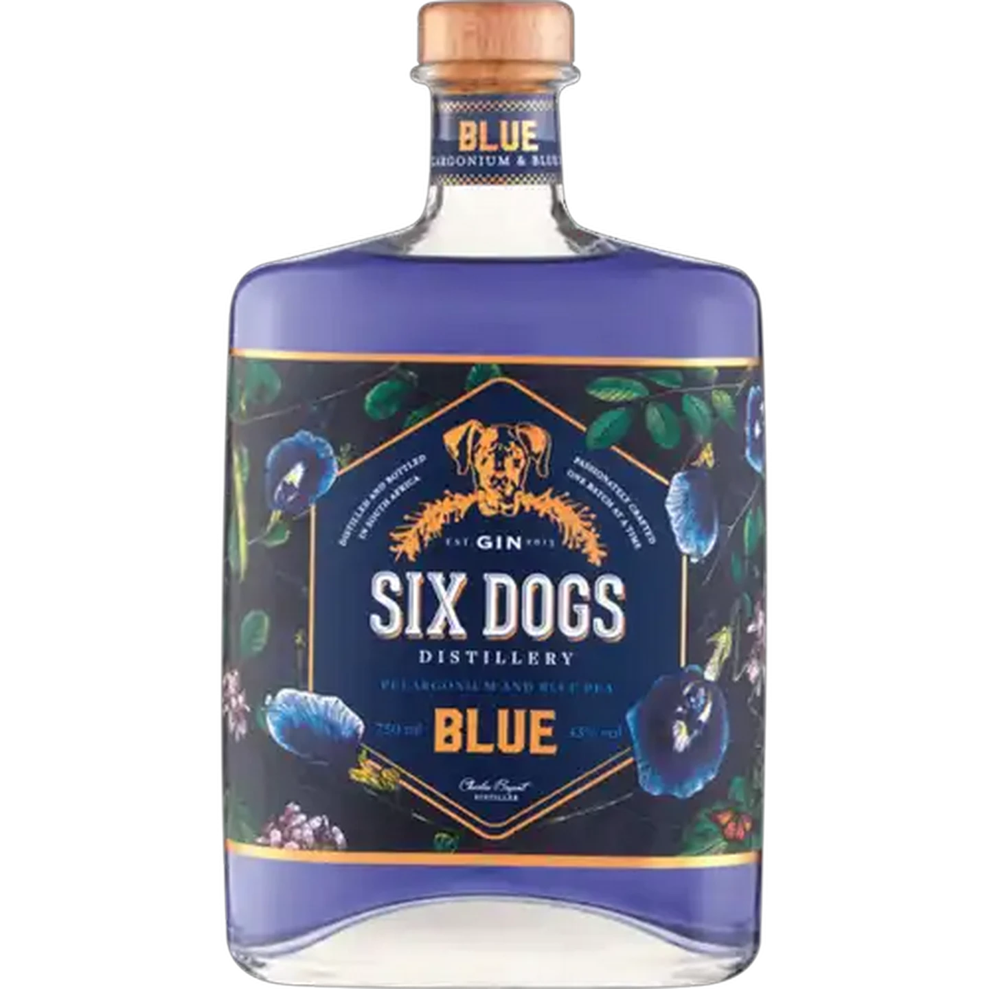 Image of Six Dogs Blue Gin Bottle 750ml