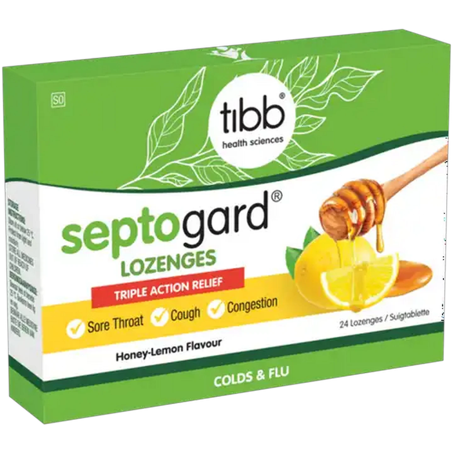 Image of Tibb Septogard Honey-Lemon Flavour Lozenges 24-Pack