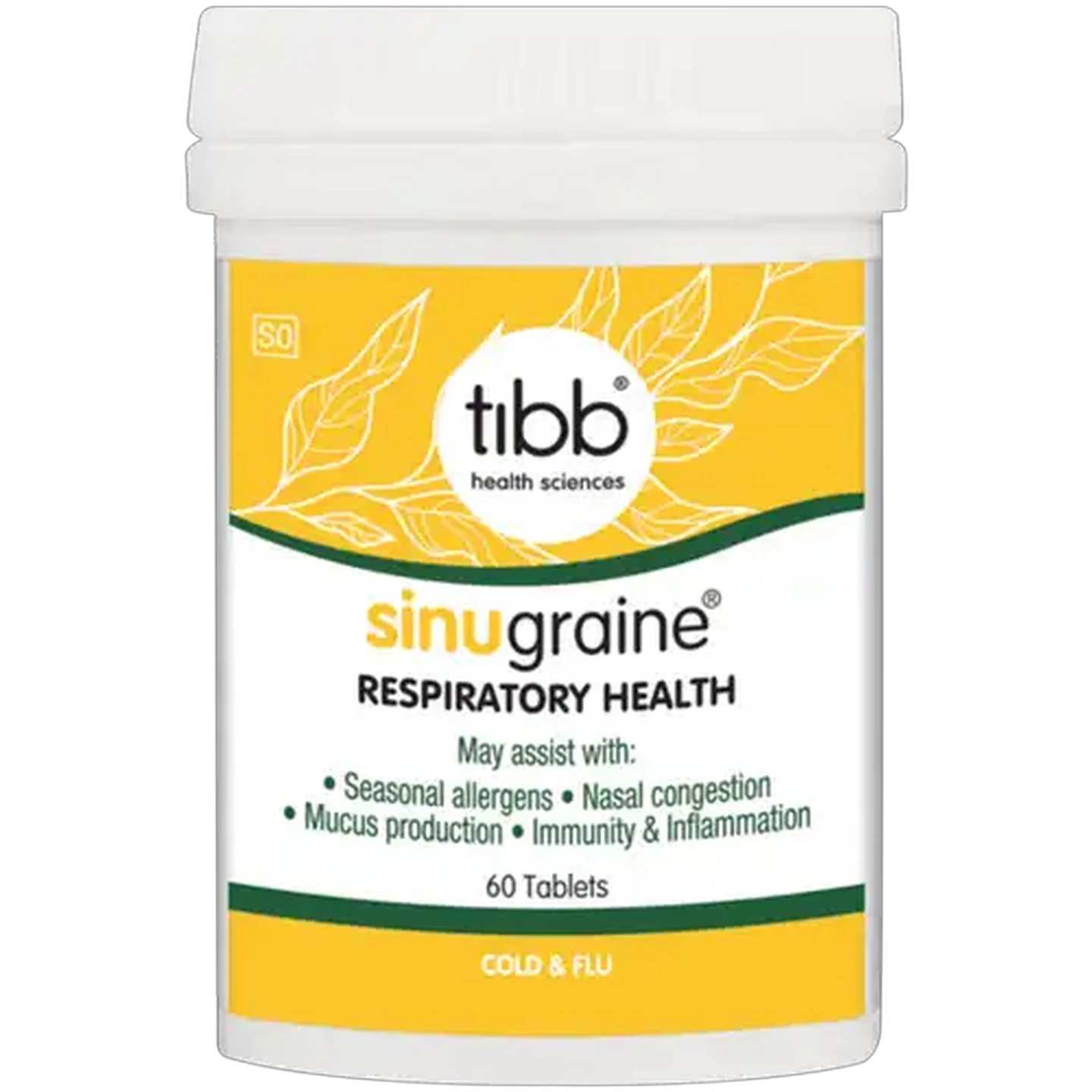 Image of Tibb Sinugraine Respiratory Health Tablets 60-Pack