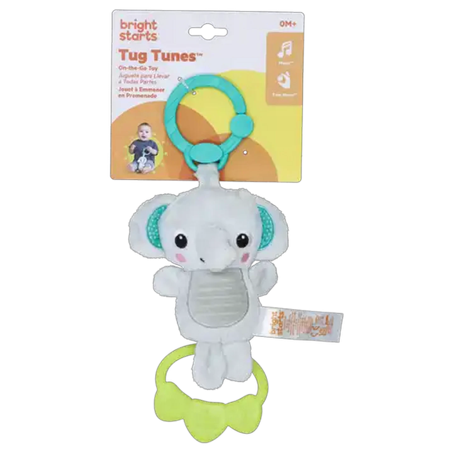 Image of Bright Starts Grey Elephant Tug Tunes 0 Months+