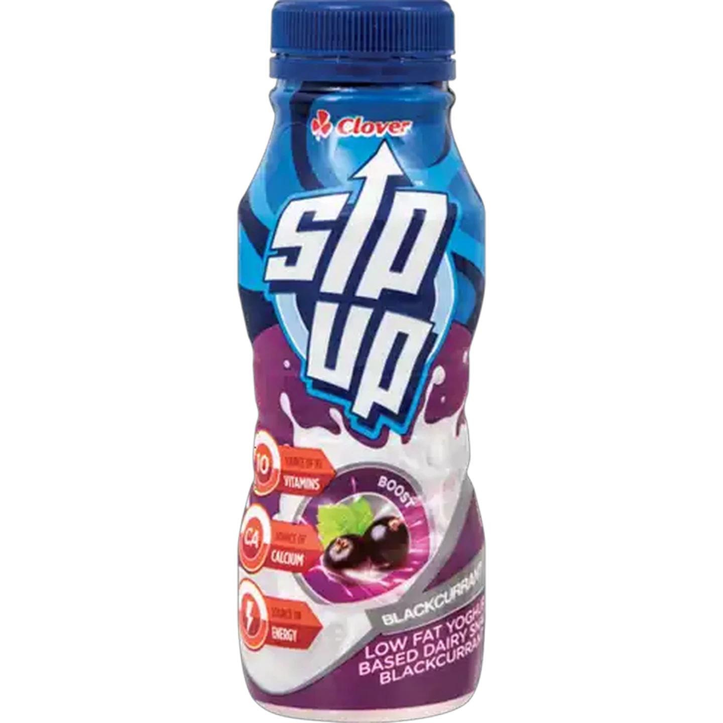 Image of Clover Sip Up Low Fat Blackcurrant Yoghurt Based Dairy Snack Drink 250g