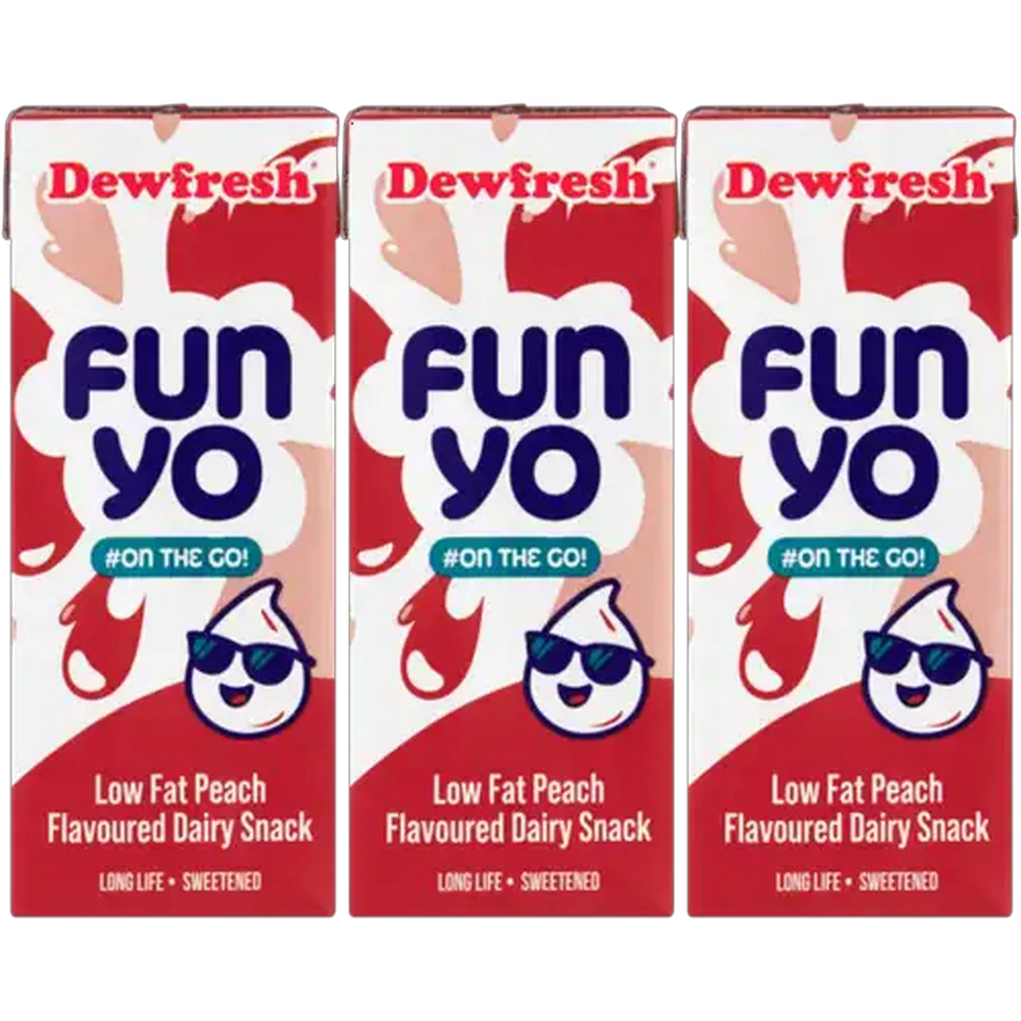 Image of Dewfresh FunYo Peach Flavoured Low Fat Dairy Snack 6 x 200ml