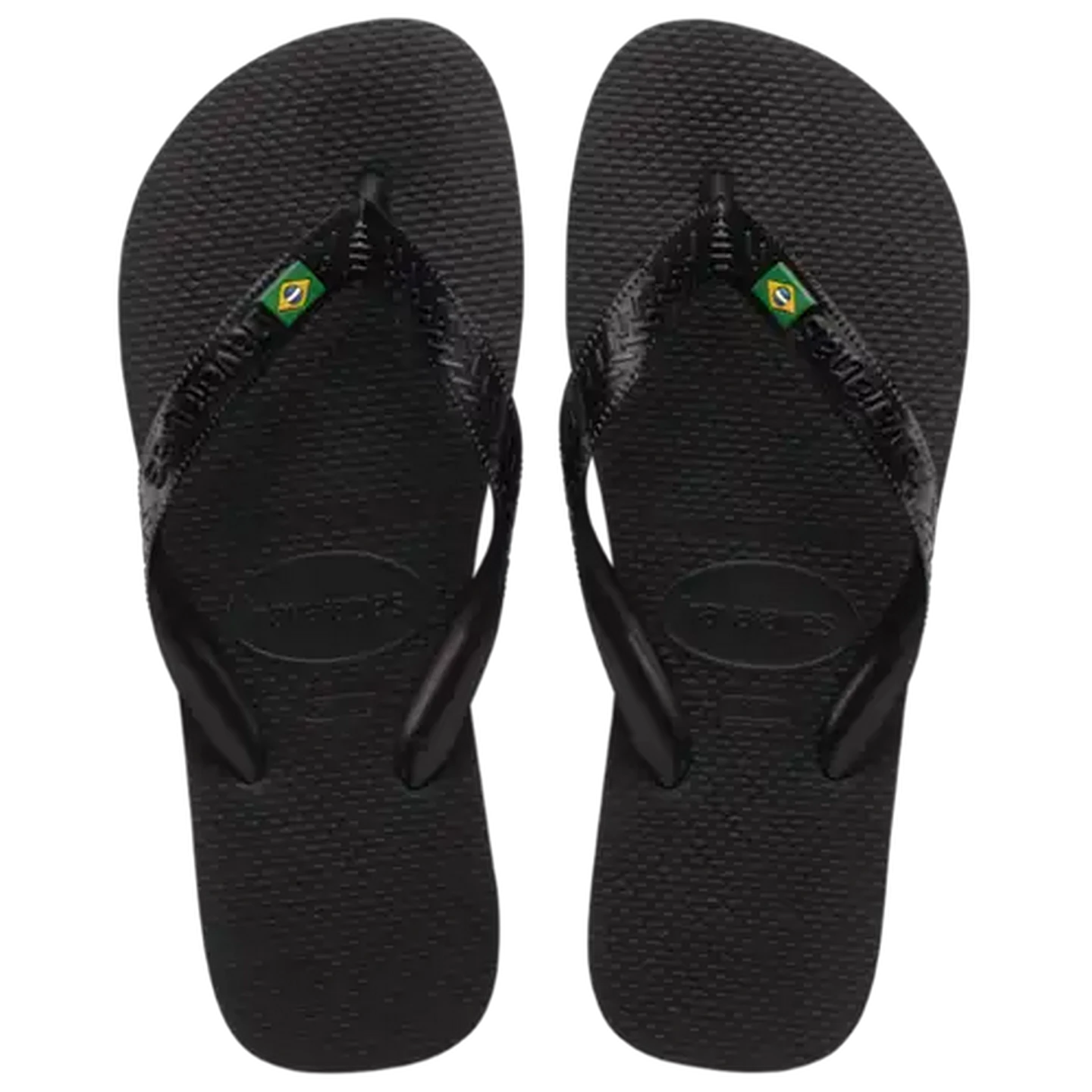 Image of Havaianas Unisex Brazil Logo Black Sandals 47/48