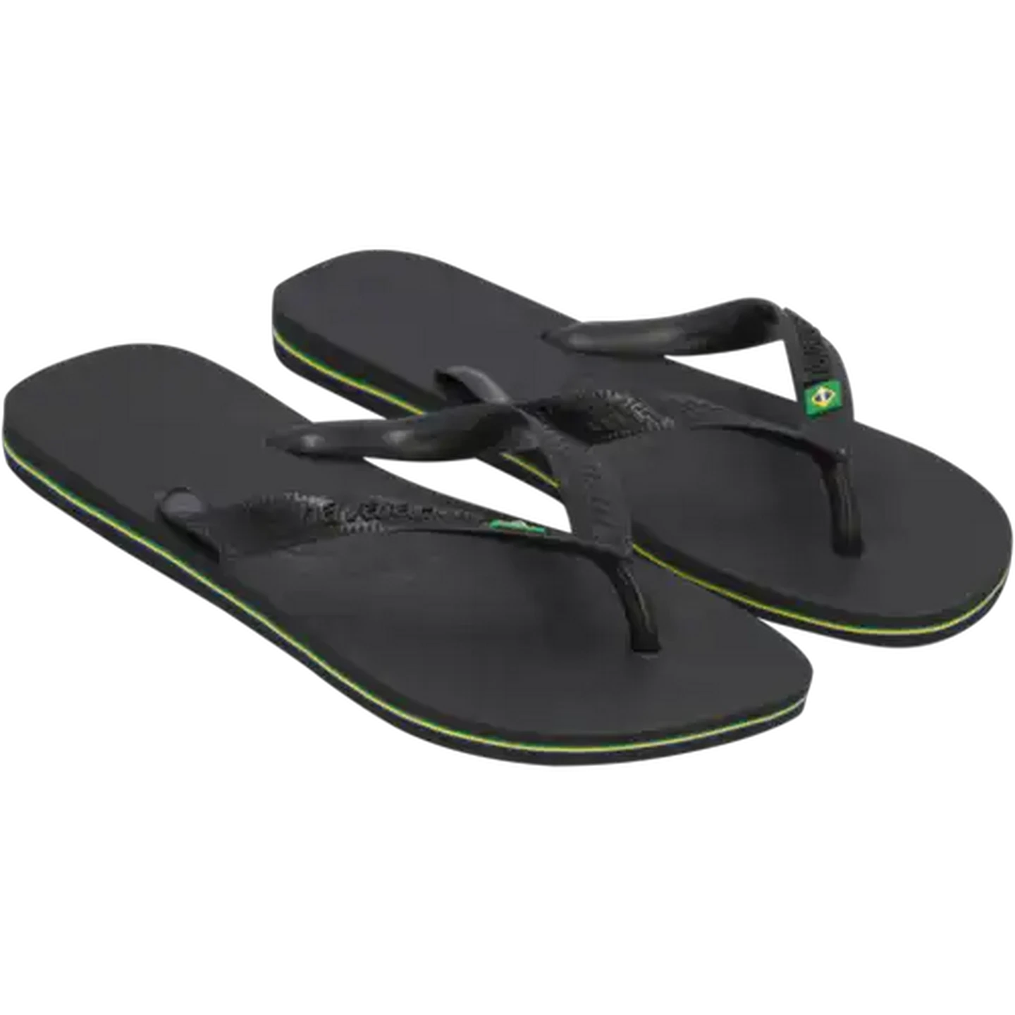 Image of Havaianas Unisex Brazil Logo Black Sandals 47/48