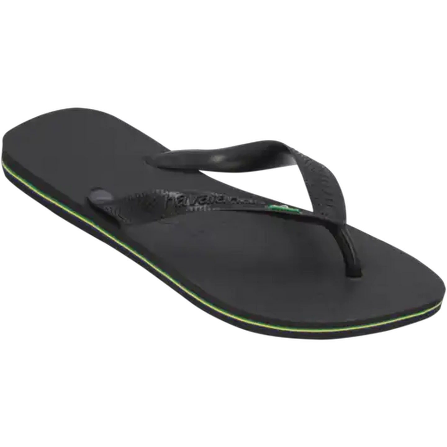 Image of Havaianas Unisex Brazil Logo Black Sandals 47/48