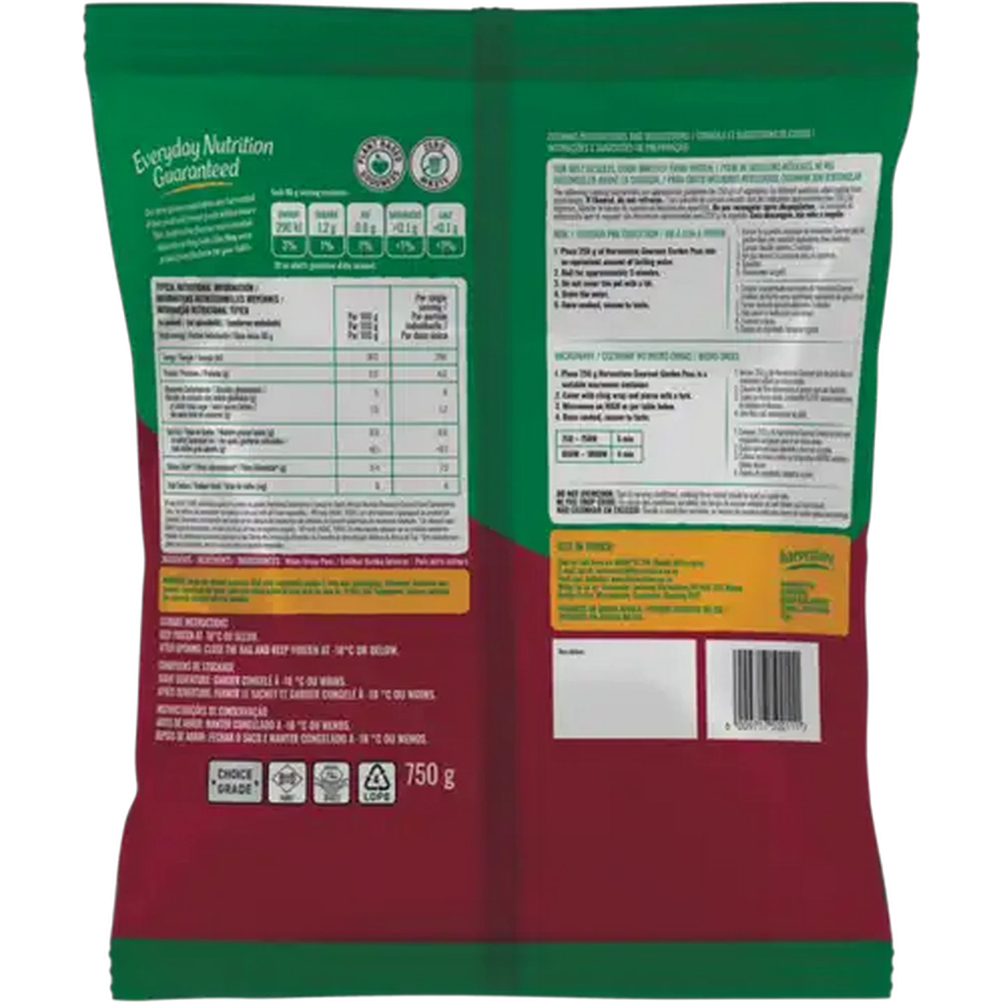 Image of Harvestime Frozen Gourmet Garden Peas 750g