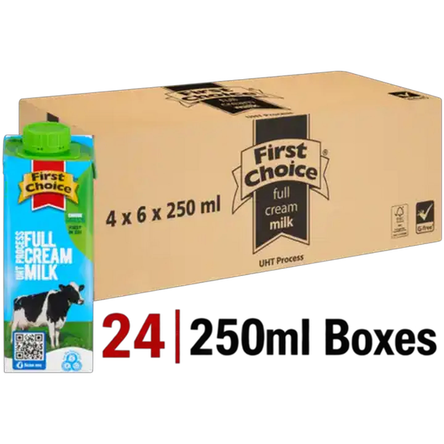 Image of First Choice Gluten Free Full Cream Milk 24 x 250ml
