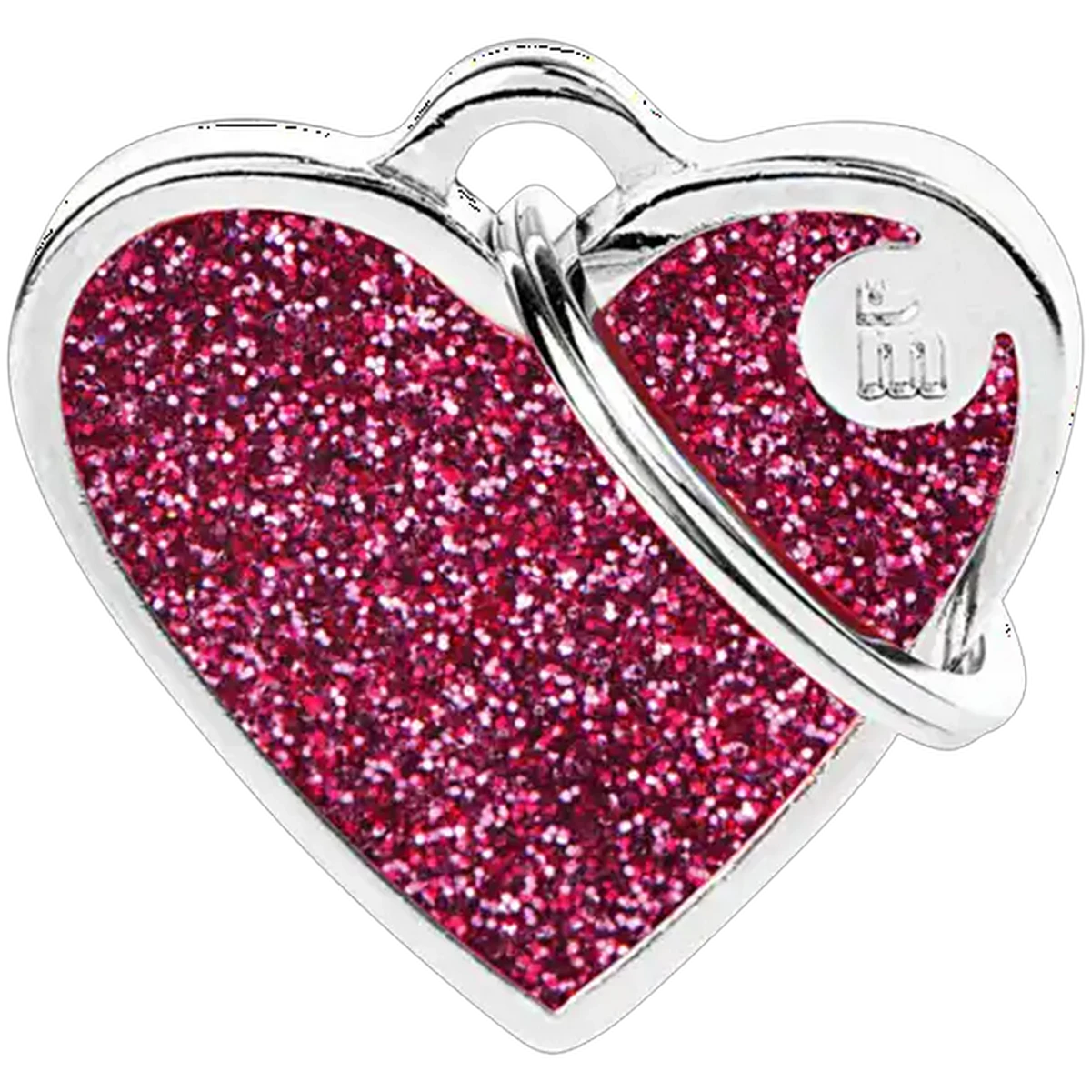 アイドル [GGAGGONG] Twinkle Hearts PET Checkers Sixty60 | MyFamily Shine Small Pink Glitter Heart Pet ID Tag