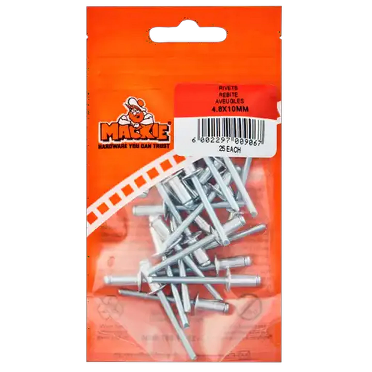 リッキー Checkers Sixty60 | Mackie Pop Rivet 4.8 x 10mm 25 Piece