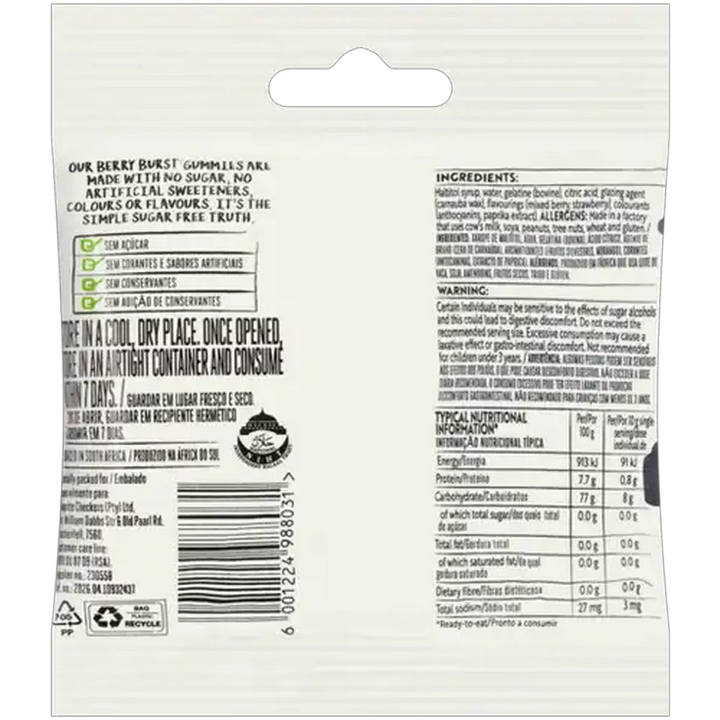 Image of Simple Truth Berry Burst Sugar-Free Gummies 50g