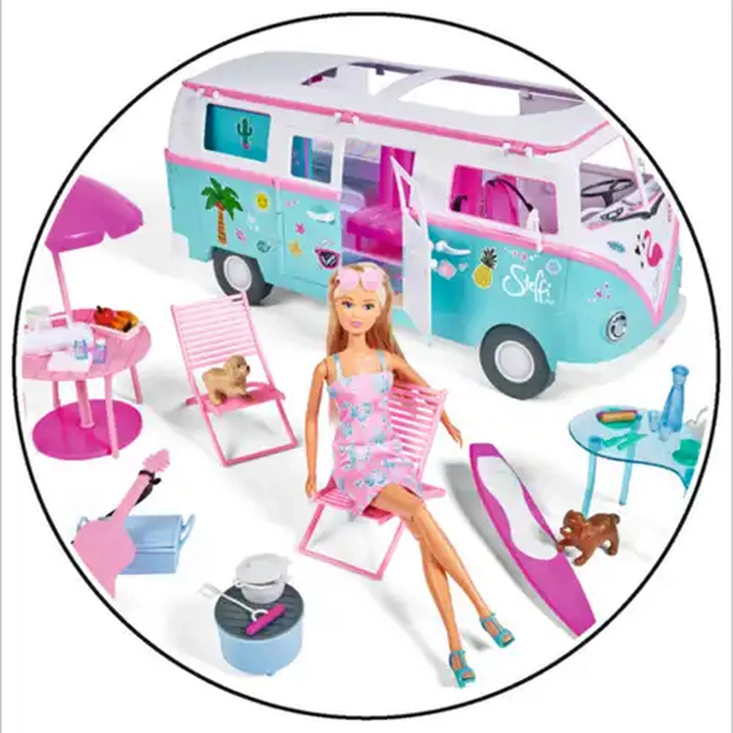 Image of Steffi LOVE Camper Van Hawaii Doll Vehicle Set