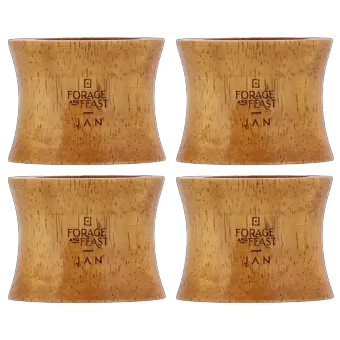 Image of Forage And Feast JAN Limited Edition Oak Wood Napkin Rings 4-Pack