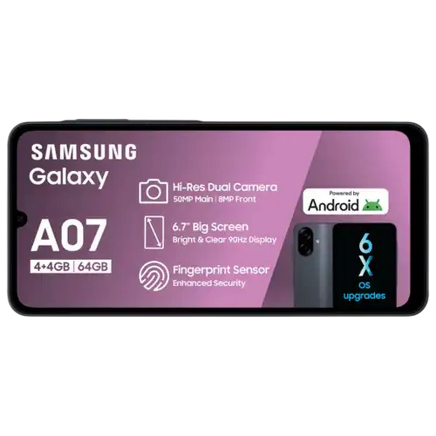 Image of Samsung Galaxy A07 Black Smartphone 64GB