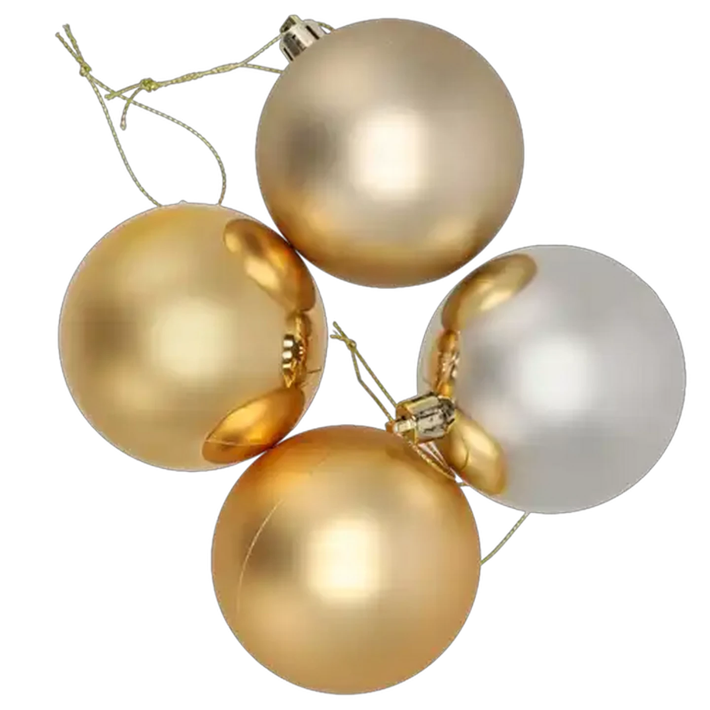 Image of Gold Mix Christmas Baubles 70mm 70-Pack
