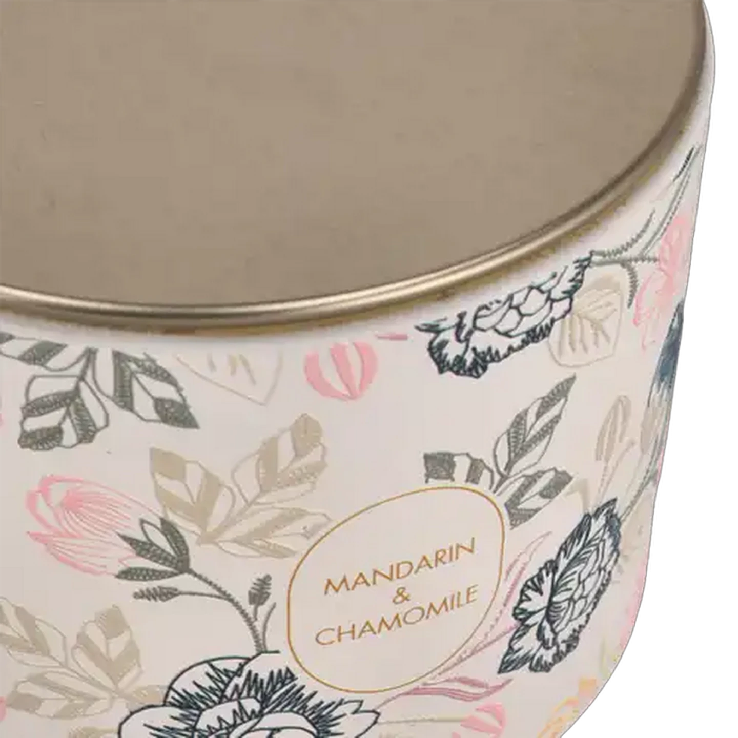 Image of Mandarin & Chamomile Beige Scented Candle with Tin Lid 340g