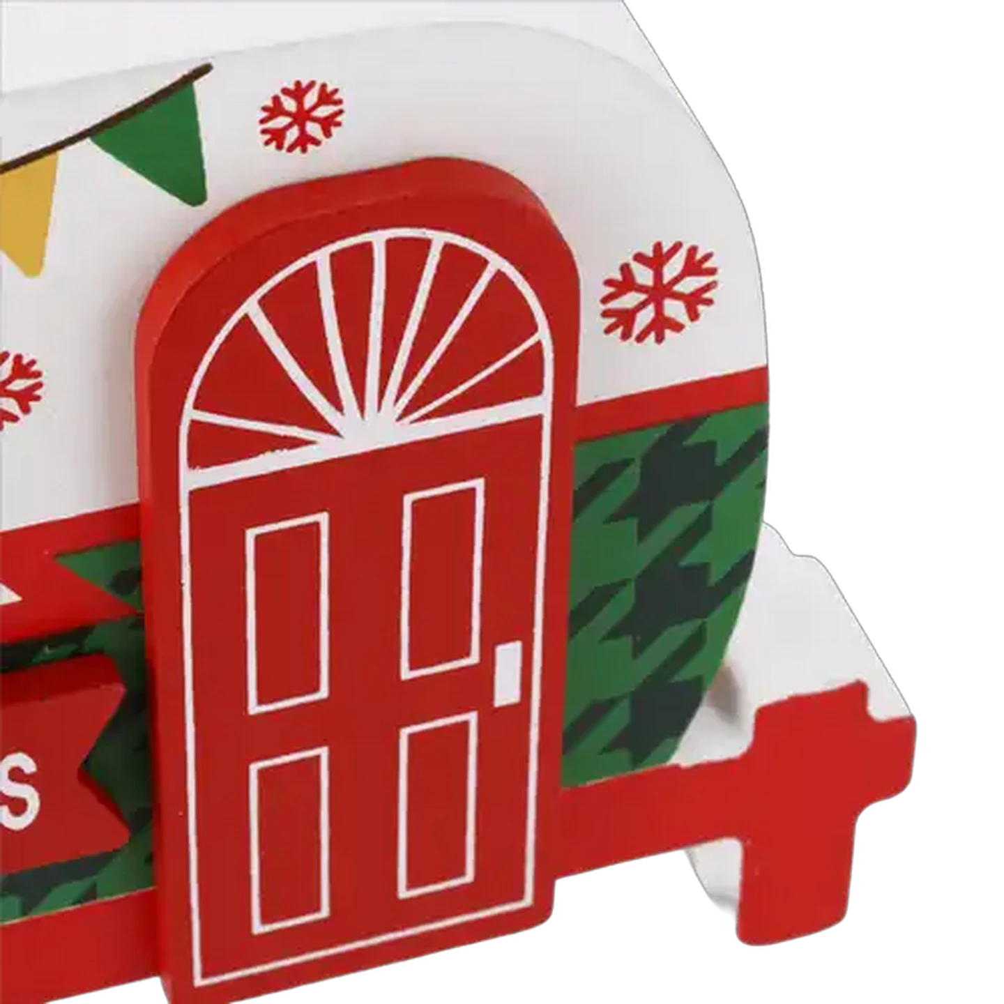 Image of Wooden Retro Caravan Tabletop Christmas Decoration 17.5cm