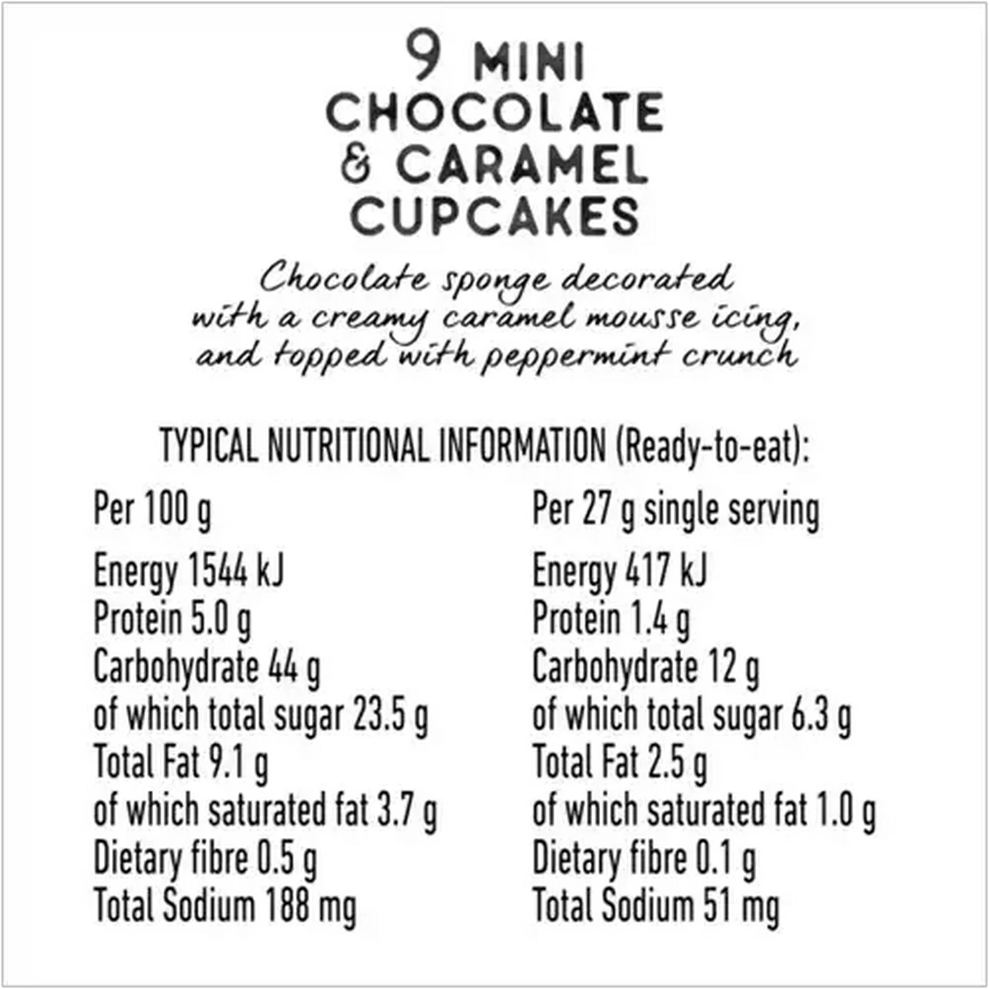 Image of The Bakery Luxury Peppermint Mini Cupcakes 9-Pack