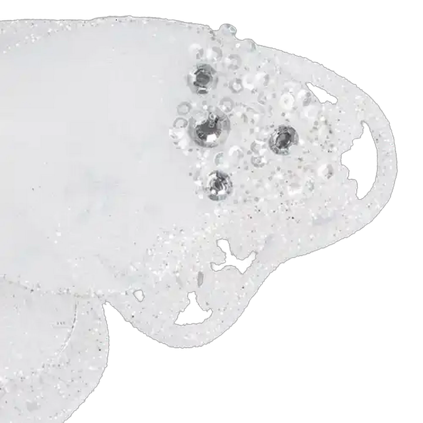 Image of Santa's Choice White Glitter & Rhinestone Butterfly Christmas Tree Decoration