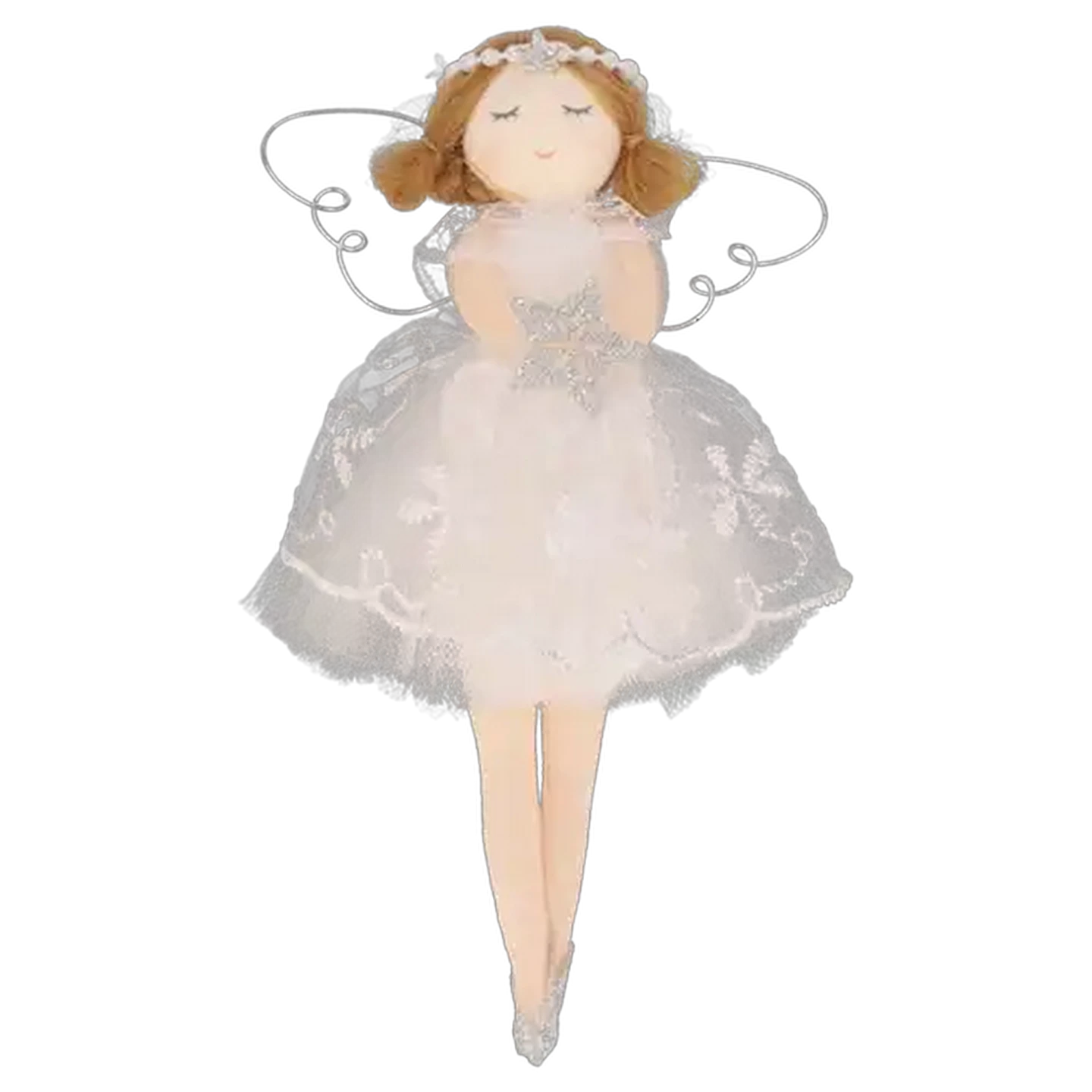 Image of Santa's Choice Angels Christmas Tree Decoration with Lace 16cm (Design May Vary)