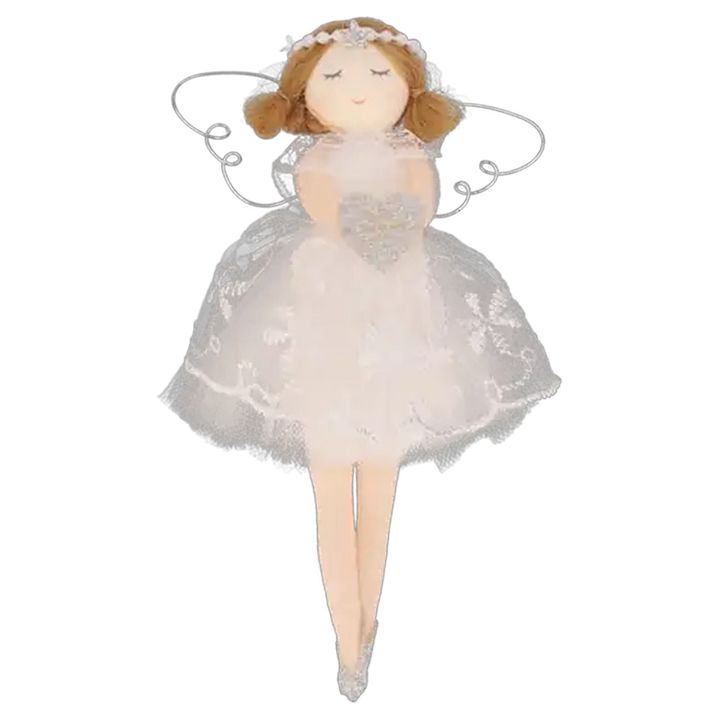 Image of Santa's Choice Angels Christmas Tree Decoration with Lace 16cm (Design May Vary)