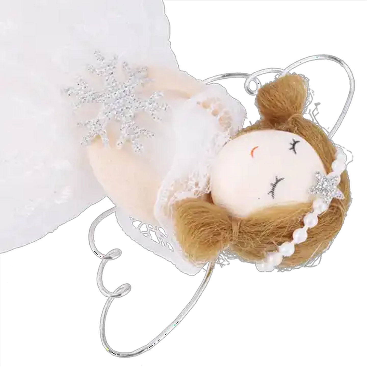 Image of Santa's Choice Angels Christmas Tree Decoration with Lace 16cm (Design May Vary)