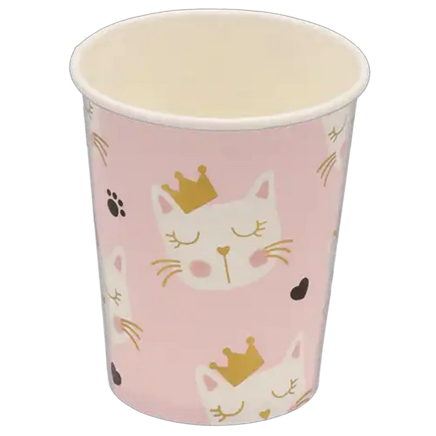 Image of Occasions Foil Fun Kitty Crown Paper Party Cups 8-Pack
