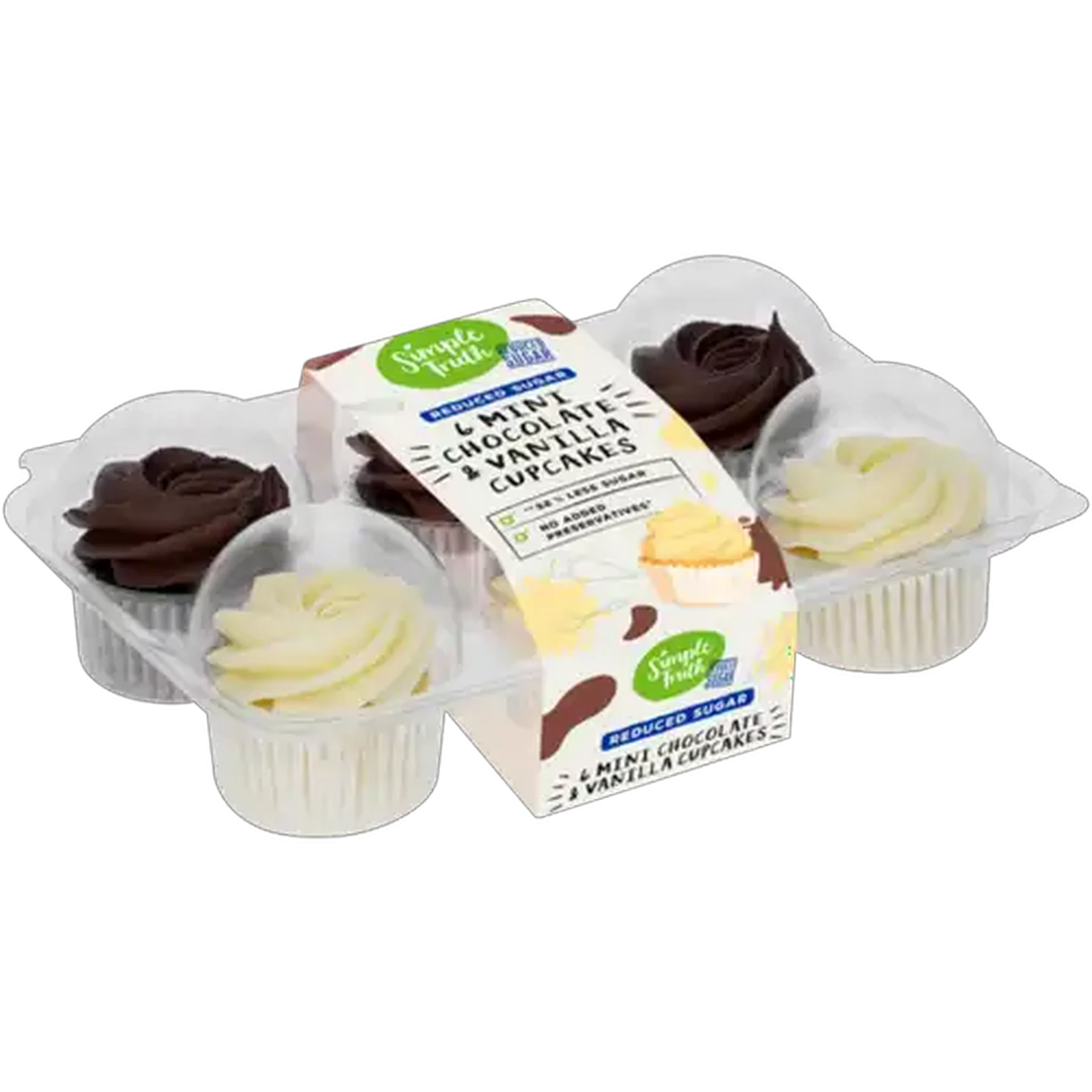 Image of Simple Truth Mini Reduced Sugar Cupcakes 6 Piece