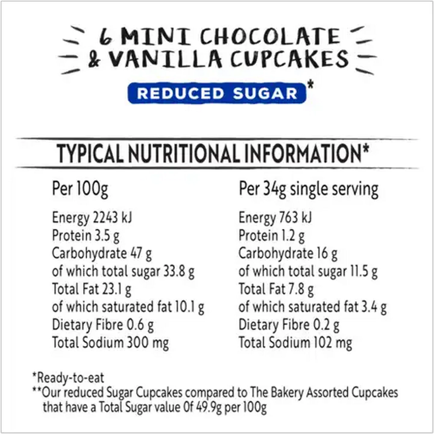 Image of Simple Truth Mini Reduced Sugar Cupcakes 6 Piece