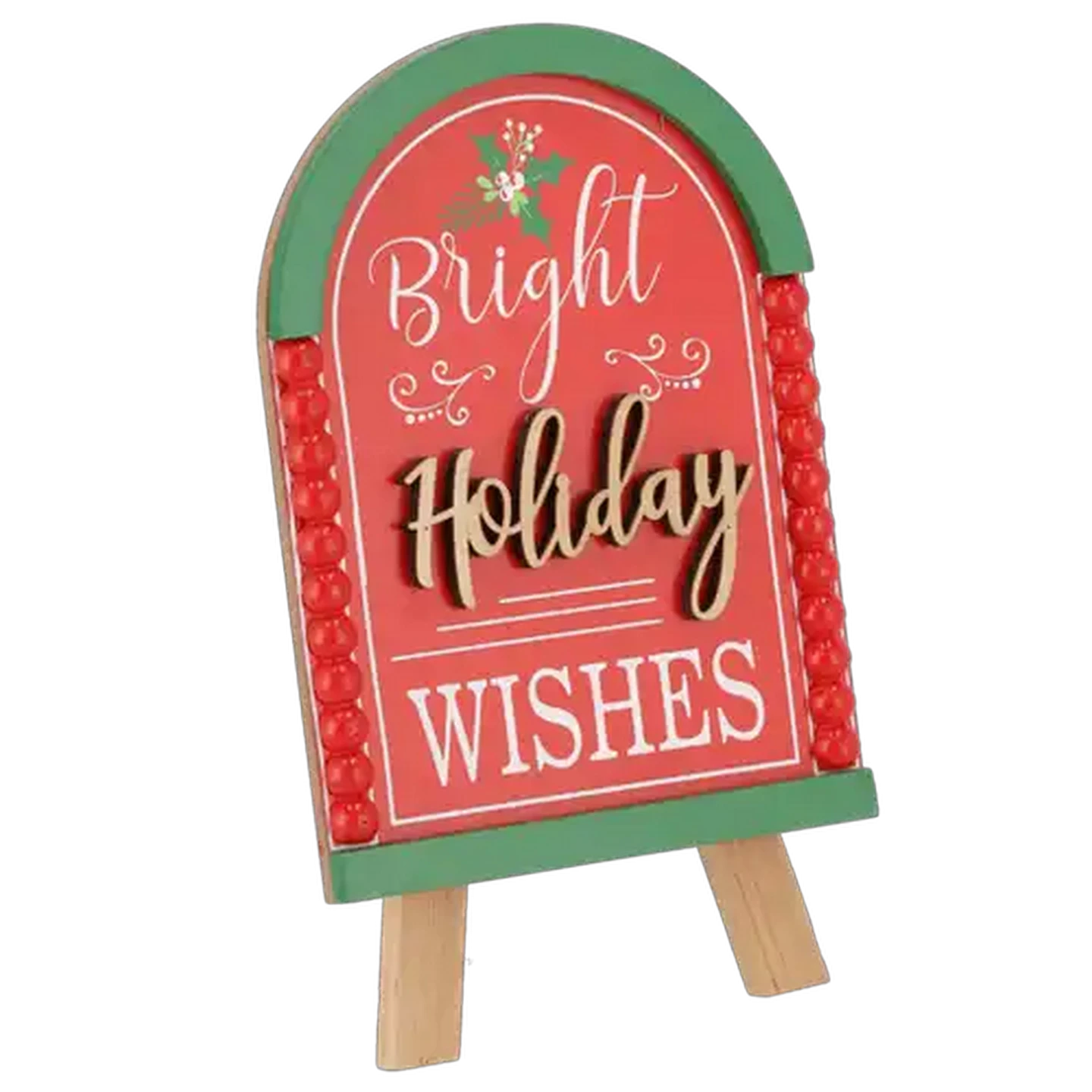 Image of Festive Wooden Easel Sign 20cm