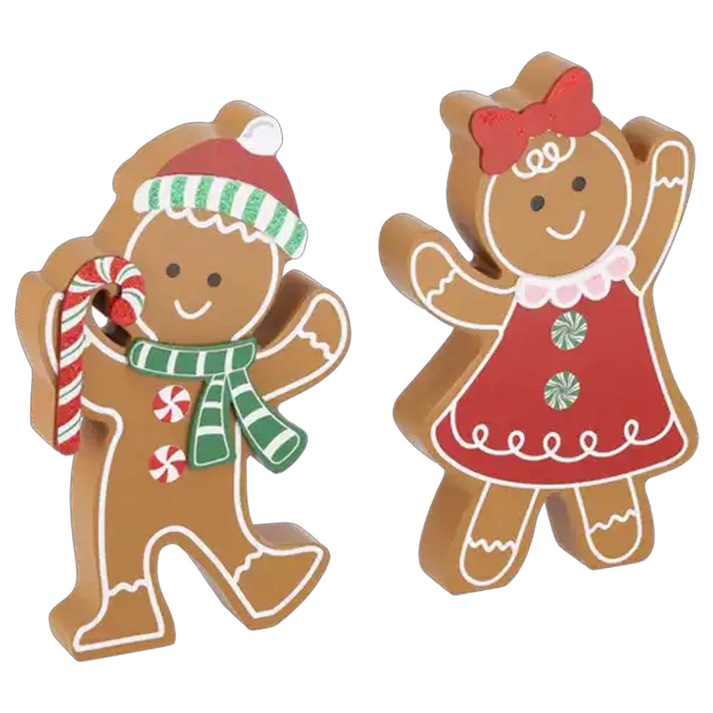 Image of Santa's Choice Gingerbread Figures Tabletop Christmas Decoration 19.5cm (Design May Vary)