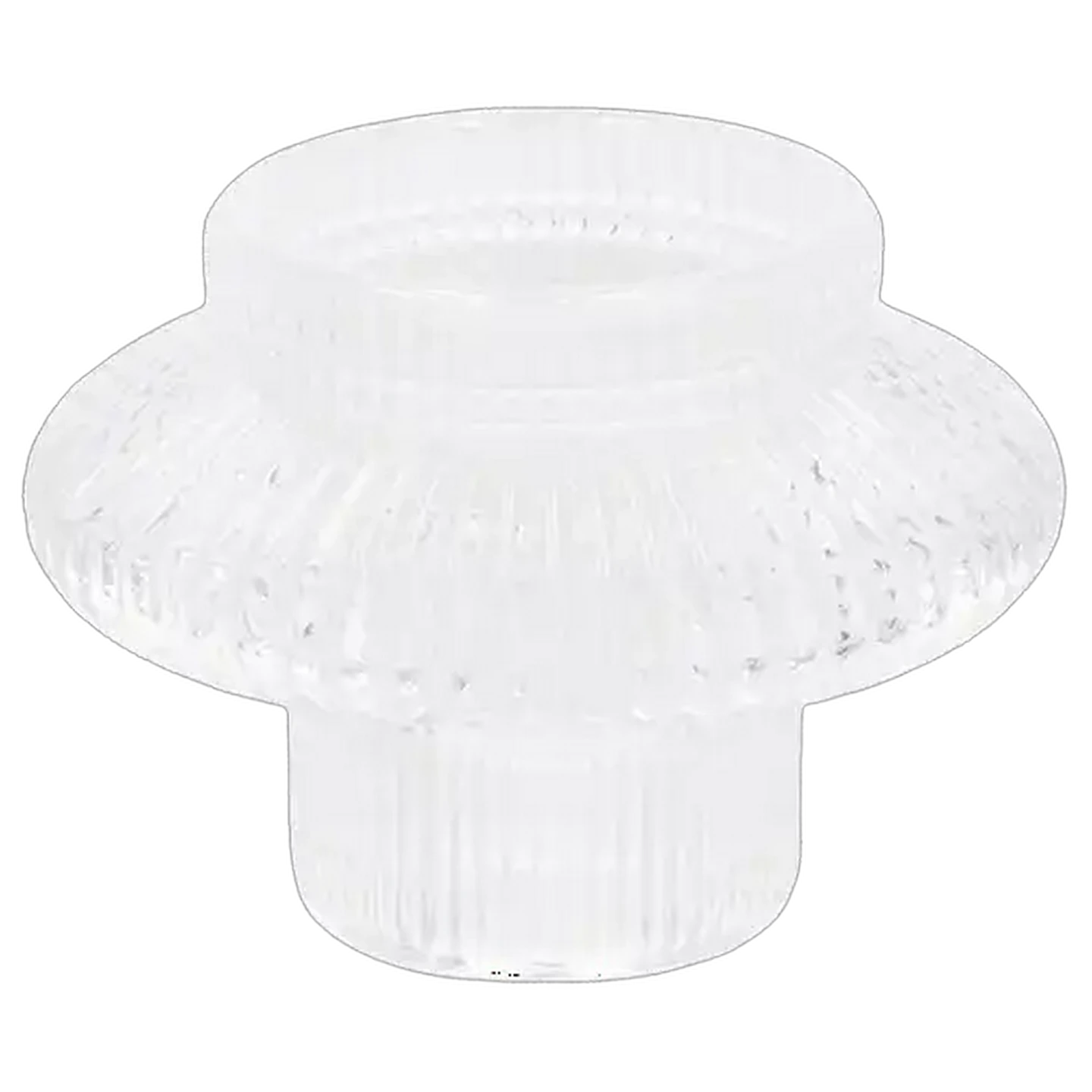 Image of Tealight & Pillar Ribbed Glass Candle Holder